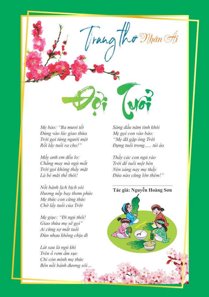 Trang thơ được sáng tác bởi bậc cao niên tại Nhân Ái Daycare